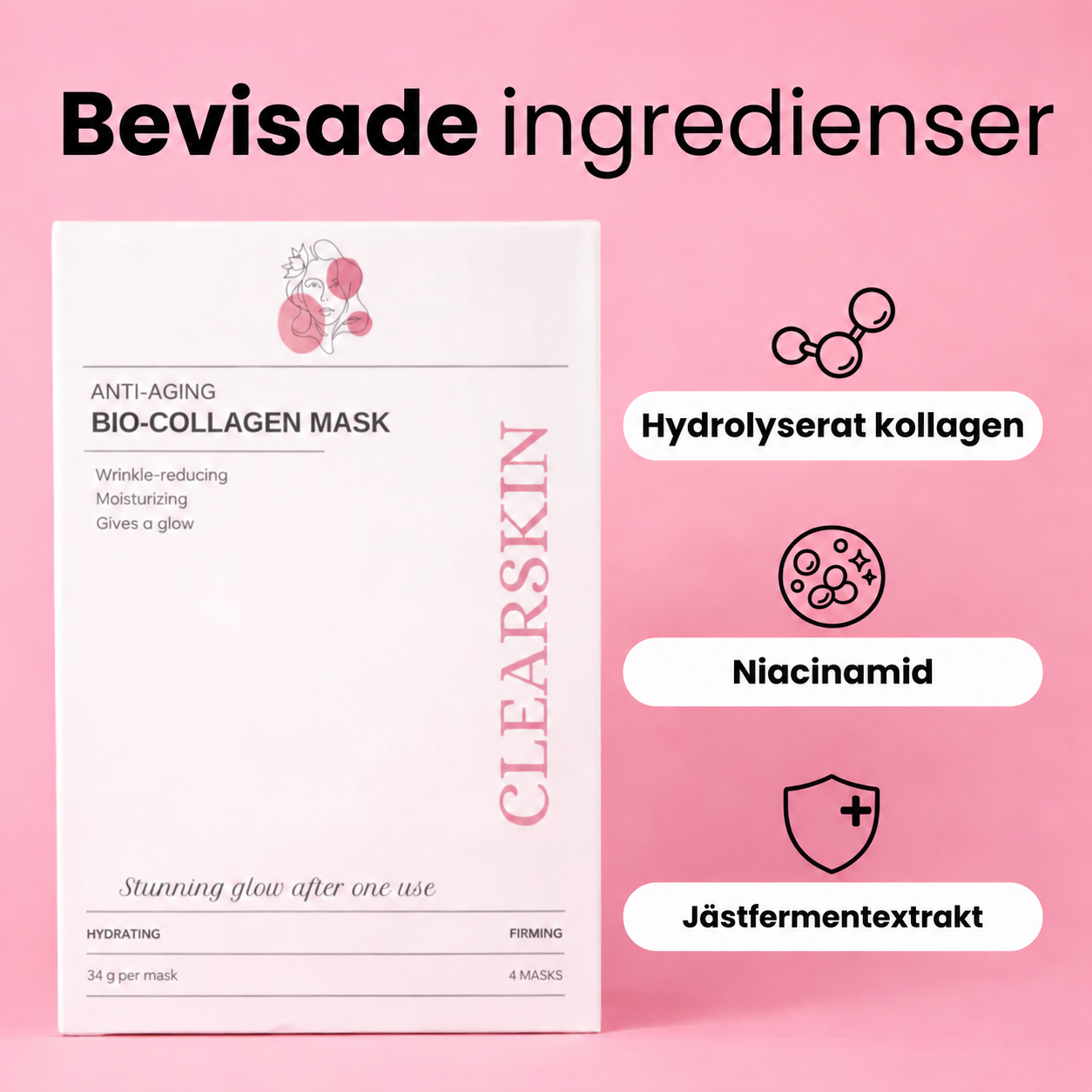 Masque bio-collagène ultra-hydratant