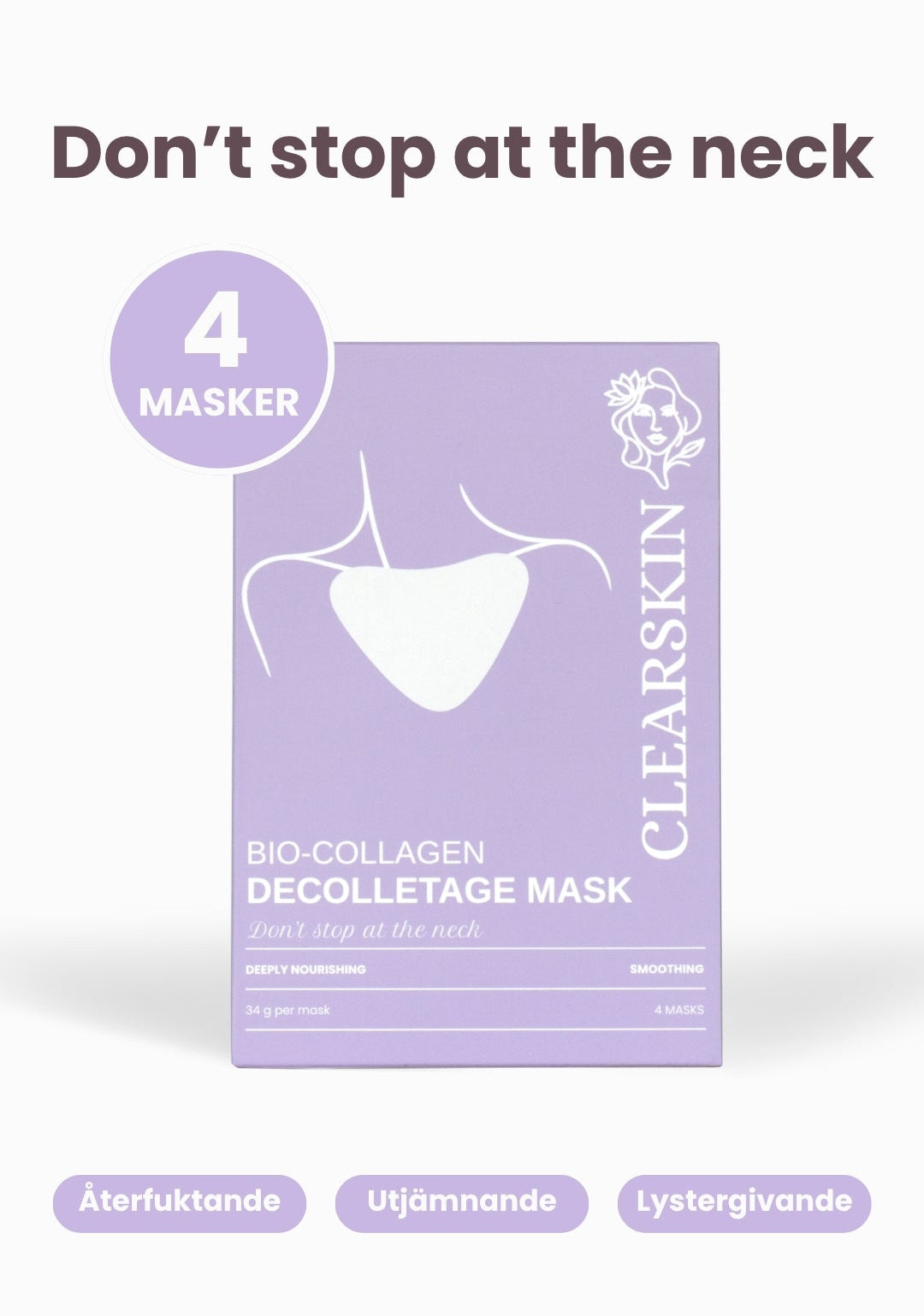 Bio-kollagenmask för dekolletage
